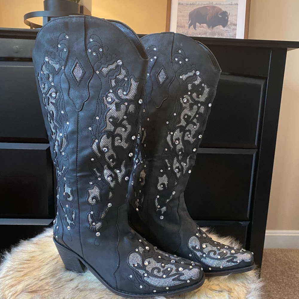 Womens sparkly cowgirl boots